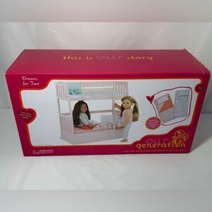 Our Generation 18” Doll Bunk Bed Set Dreams For Two Pink Accessory Set NEW
